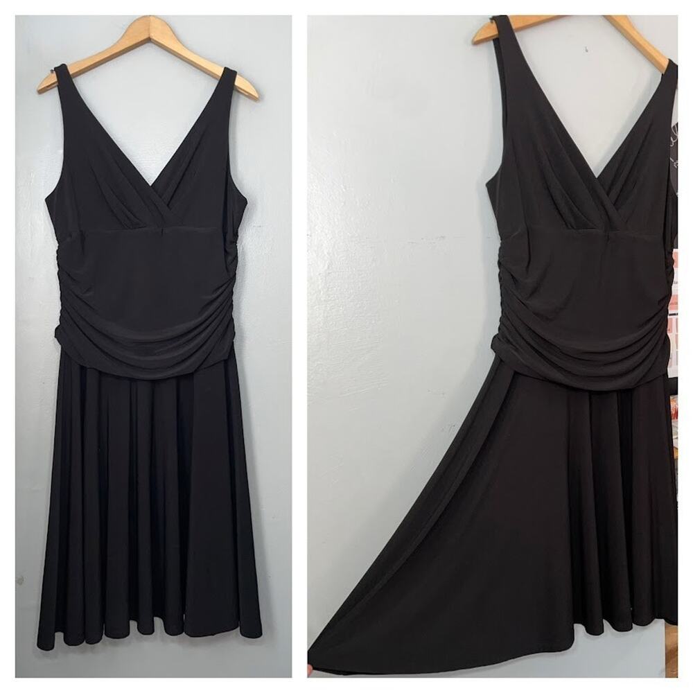 American Living Drop Waist Dress Size 14 Black Sleeveless Dark Fairy Gothic